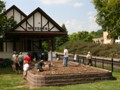 Wood chips were used to reduce mud issues 
during the layout construction.