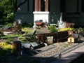The village church overlooks the growing 
village.